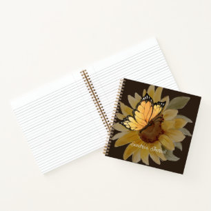 Cuaderno Flores y mariposas acuarelas personalizadas