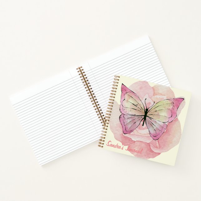 Cuaderno Flores y mariposas acuarelas personalizadas (Interior)
