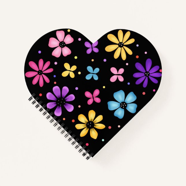 Cuaderno Flores y mariposas claras y coloridas (Anverso)