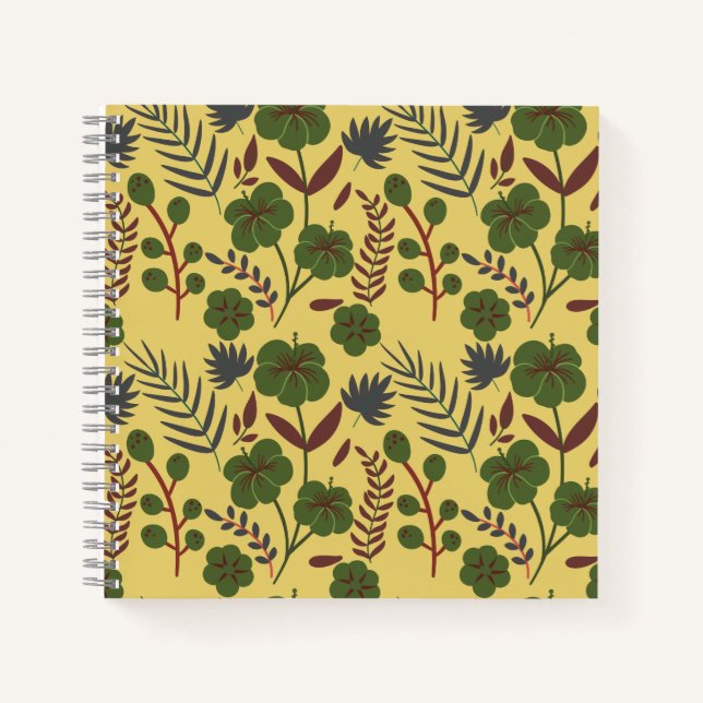 Cuaderno Flores y mariposas sin costura florales (Anverso)