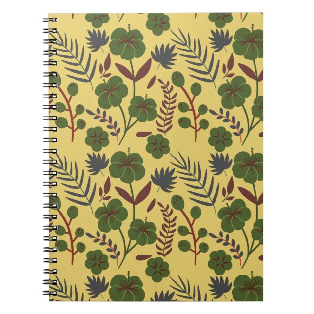 Cuaderno Flores y mariposas sin costura florales (Frente)