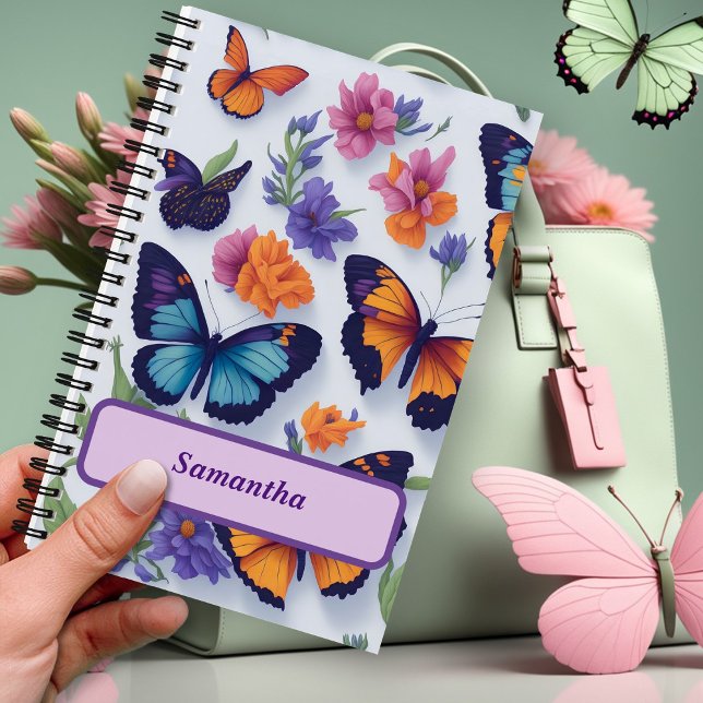 Cuaderno Flores y mariposas vibrantes (Subido por el creador)