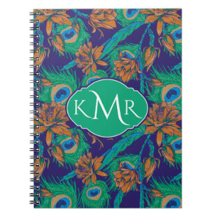 Cuaderno Flores y monograma de las plumas el