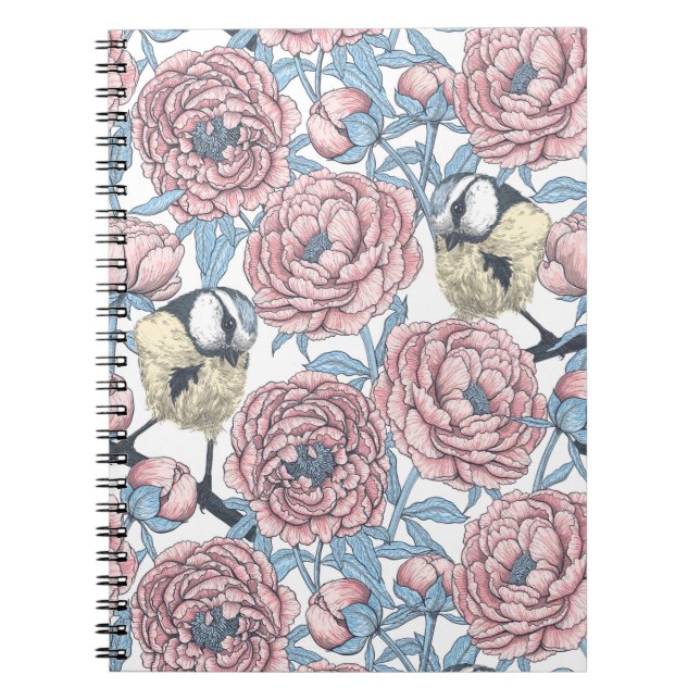 Cuaderno Flores y pájaros de peones (Frente)