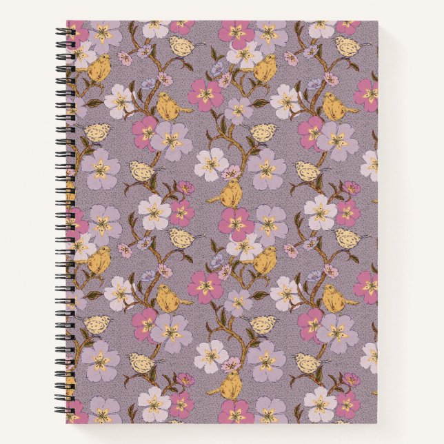 Cuaderno Flores y pájaros para el sendero caprichoso - Lava (Anverso)