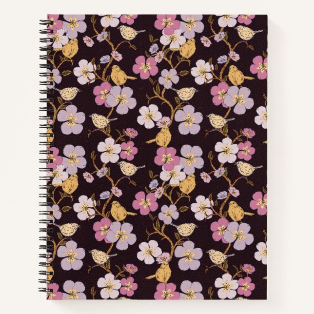 Cuaderno Flores y pájaros para el sendero caprichoso - Negr (Anverso)