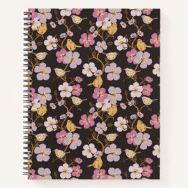 Cuaderno Flores y pájaros para el sendero caprichoso - Negr