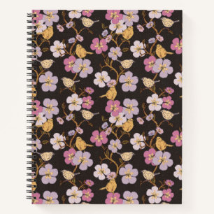 Cuaderno Flores y pájaros para el sendero caprichoso - Negr