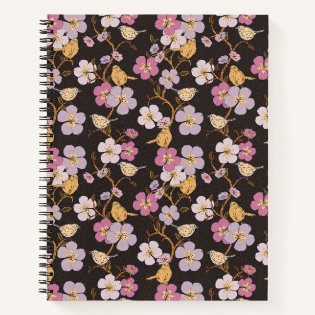 Cuaderno Flores y pájaros para el sendero caprichoso - Negr (Anverso)