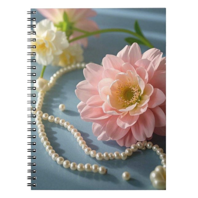 Cuaderno Flores y perlas elegantes (Frente)
