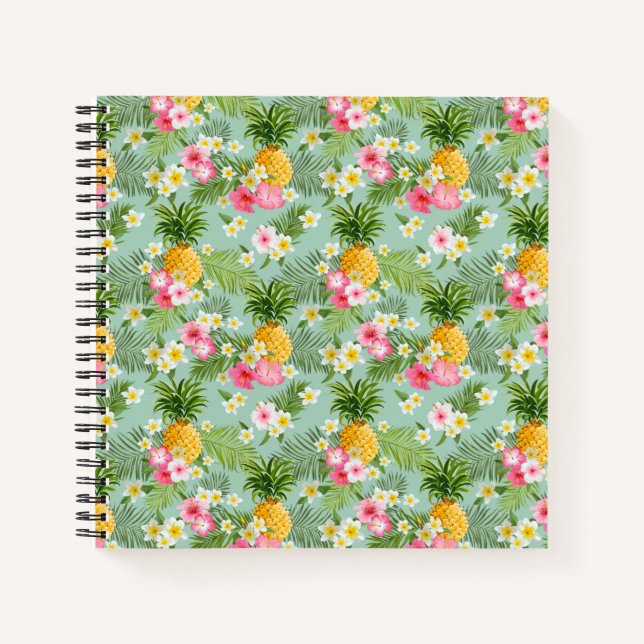 Cuaderno Flores y piñas tropicales (Anverso)