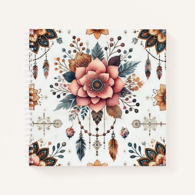 Cuaderno Flores y plumas (Anverso)