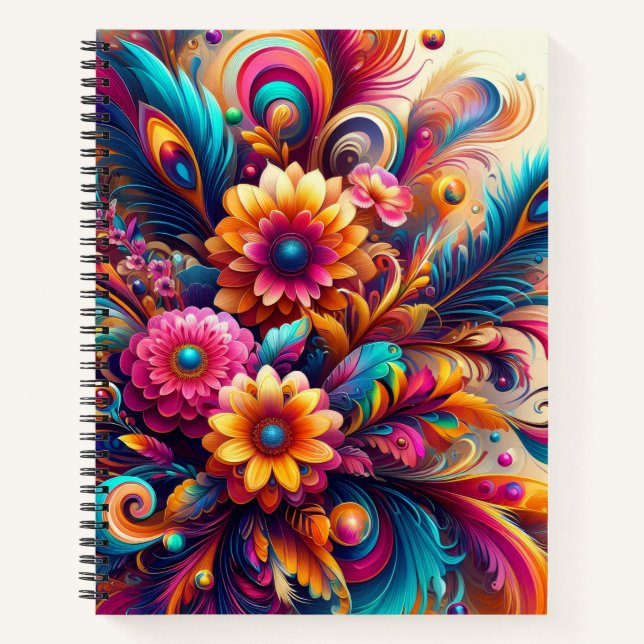 Cuaderno Flores y Plumas Deluxe (Anverso)