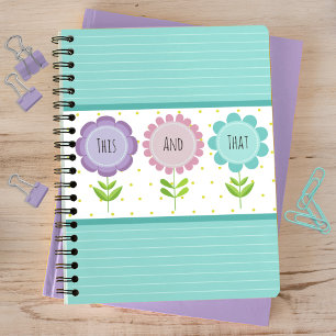 Cuaderno Flores y Rayas Coloridas