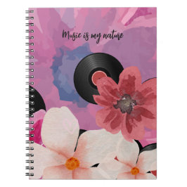Cuaderno Flores y vinilo