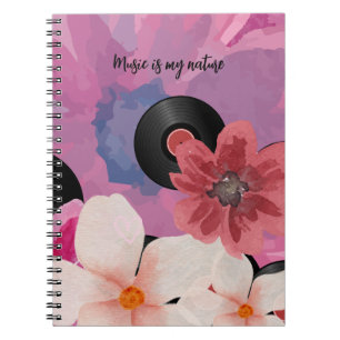 Cuaderno Flores y vinilo