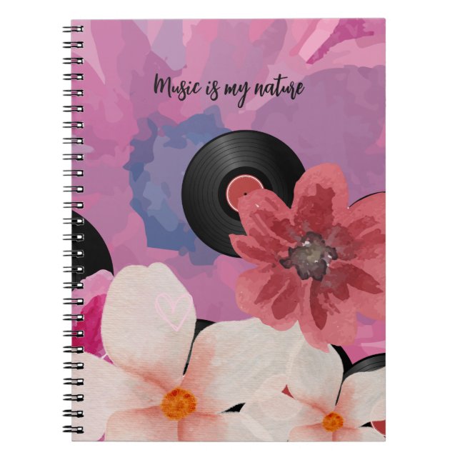Cuaderno Flores y vinilo (Frente)