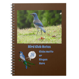 Cuaderno Florida Scrub Jay Bird Club Monograma Foto