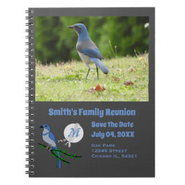 Cuaderno Florida Scrub Jay Family Reunion Monograma Foto