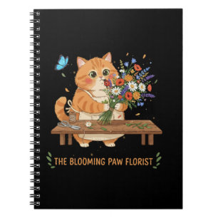 Cuaderno Florista del Gato Adorable La Garra Floreciente