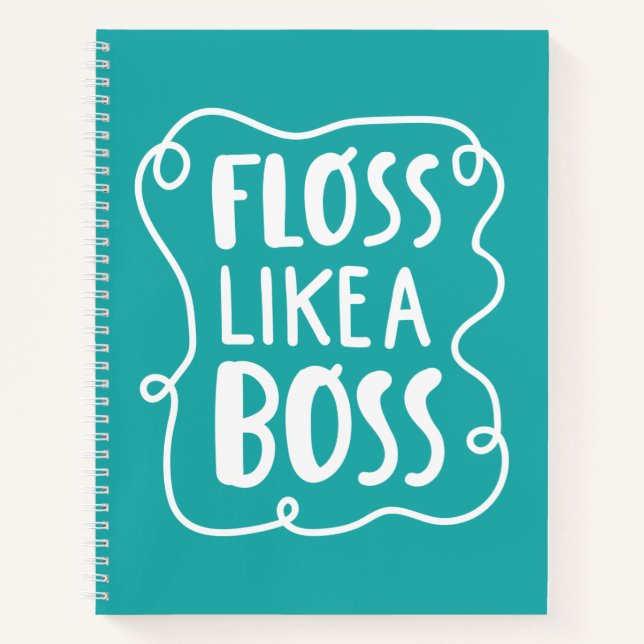 Cuaderno Floss Como un jefe | Frase dental (Anverso)