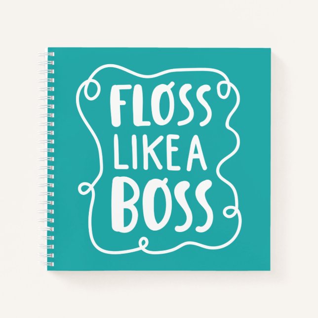 Cuaderno Floss Como un jefe | Frase dental (Anverso)