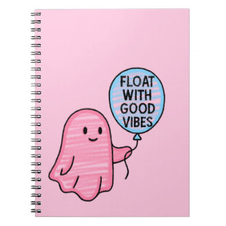 Cuaderno Flota con buenos vibraciones diseño lindo boo