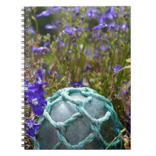 Cuaderno Flotador de pesca de vidrio y flores