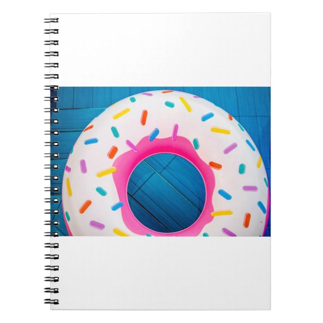 Cuaderno Flotador de rosquilla amarillo y rosa (Frente)