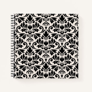Cuaderno Flourish Damask 2Way Gran Ptn Negro + Crema