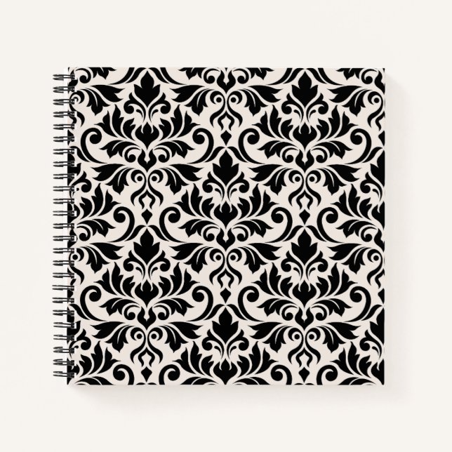 Cuaderno Flourish Damask 2Way Gran Ptn Negro + Crema (Anverso)
