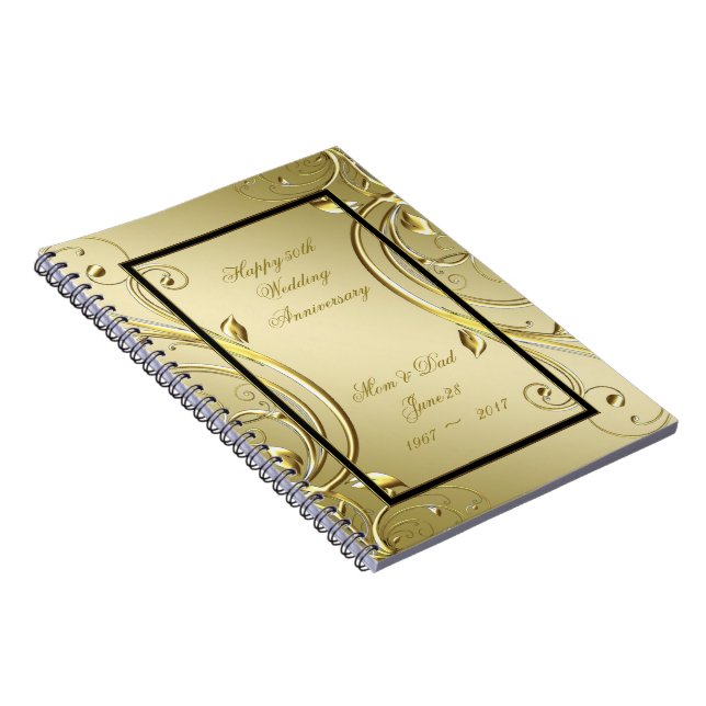 Cuaderno Flourish Gold Black 50° aniversario de Boda (Lado Derecho)