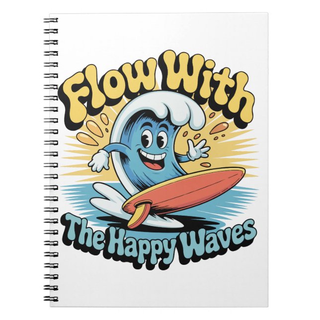 Cuaderno Flow With The Happy Waves Surf Journal (Frente)