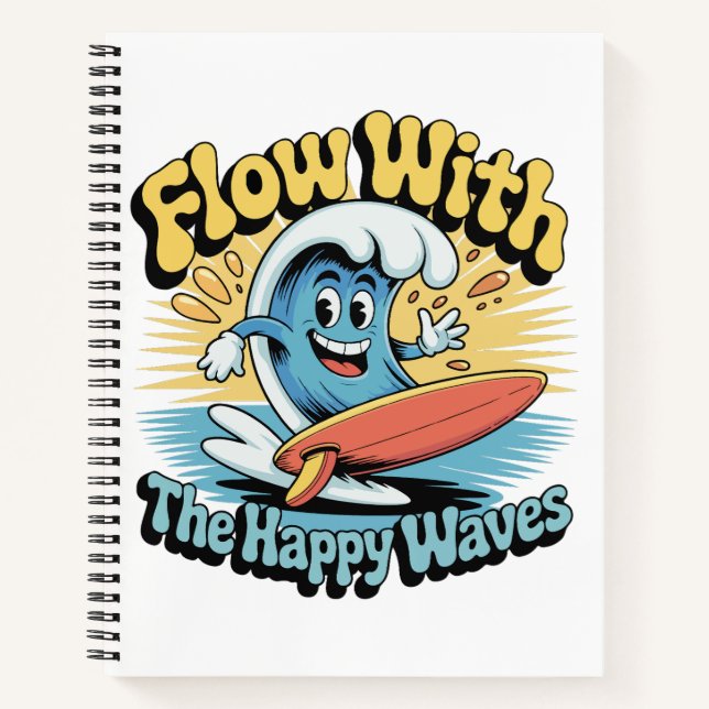Cuaderno Flow With The Happy Waves Surf Journal (Anverso)