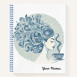 Cuaderno Flow Woman Art - Blue Tile Fusion