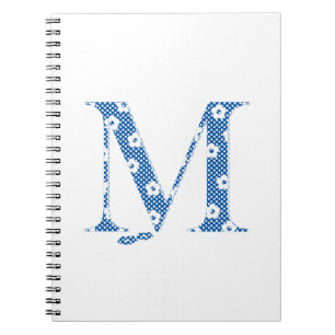 Cuaderno flower alphabet M (blue and dots)