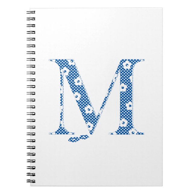 Cuaderno flower alphabet M (blue and dots) (Frente)