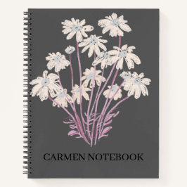 Cuaderno Flower Art Drawing Personalize Spiral Notebook