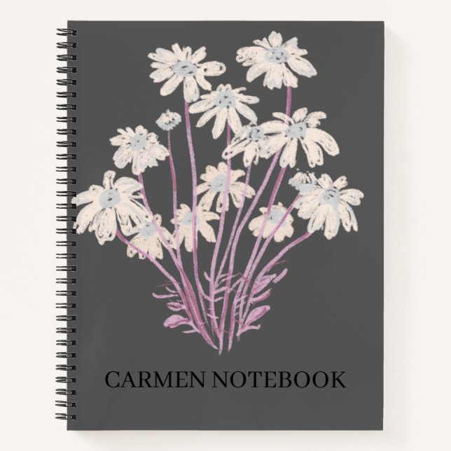 Cuaderno Flower Art Drawing Personalize Spiral Notebook (Anverso)