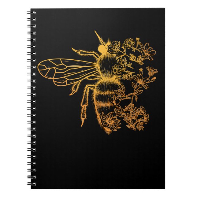 Cuaderno Flower Bee Lover Mujeres Beekeeper (Frente)