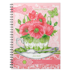 Cuaderno Flower de nacimiento y Gem August Lace