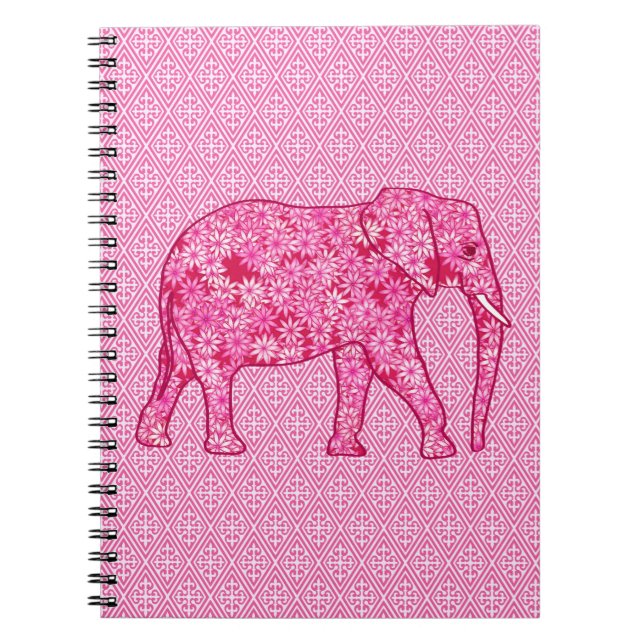 Cuaderno Flower elephant - fuchsia pink (Frente)