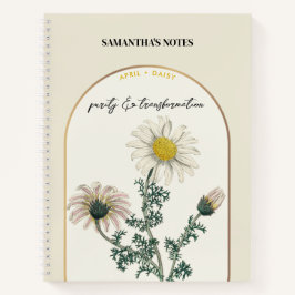 Cuaderno Flower Flower Personalizadas Mes April Daisy