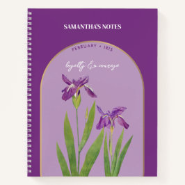 Cuaderno Flower Flower Personalizadas Mes Febrero Iris