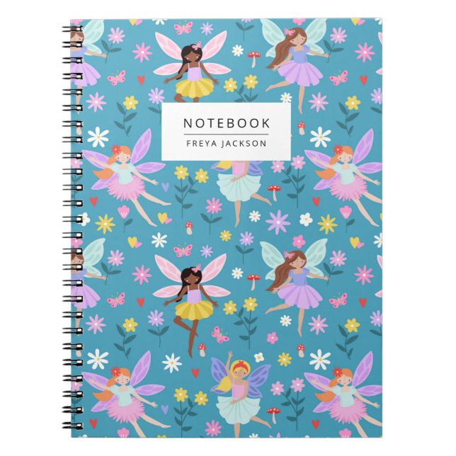 Cuaderno Flower Meadow Fairy Pattern (Frente)