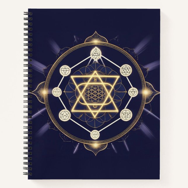 Cuaderno Flower of Infinity — Sacred Geometry Celestial (Anverso)