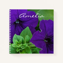 Cuaderno Flower Púrpura Flower Photo Bible Verse Positive T