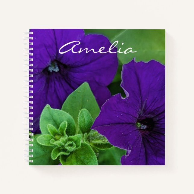Cuaderno Flower Púrpura Flower Photo Bible Verse Positive T (Anverso)