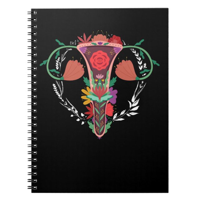 Cuaderno Flower Uterus Derechos de la mujer Feminismo Pro-E (Frente)