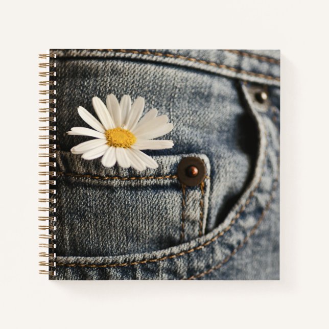 Cuaderno Flowers | Daisy in Jeans Pocket (Anverso)